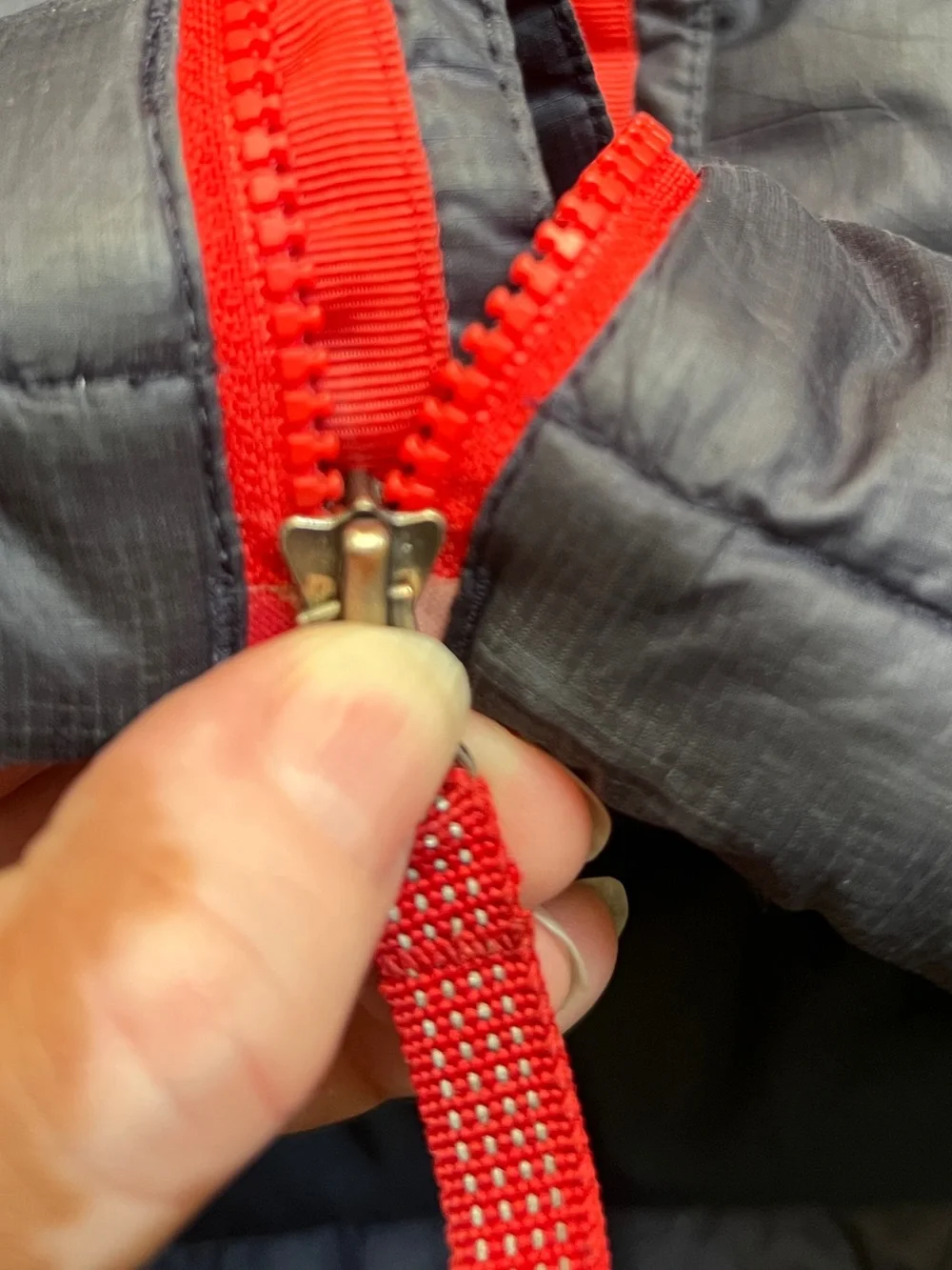 Patagonia down jacket navy and red kids size xs 5/6